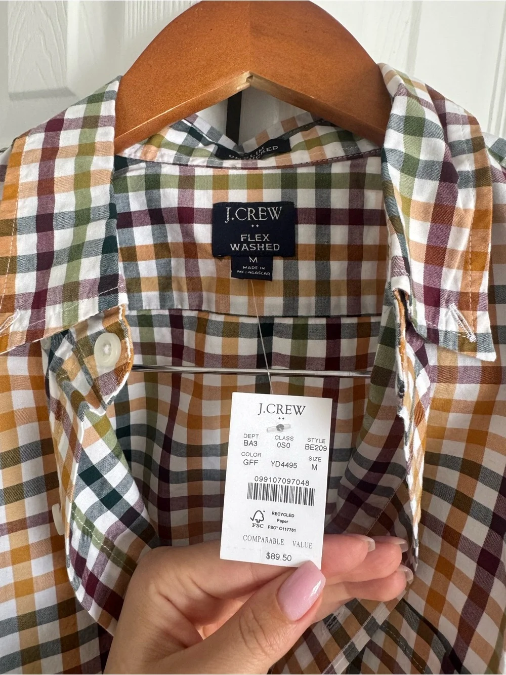 J. Crew Men's Multi-Check Button-Down Shirt